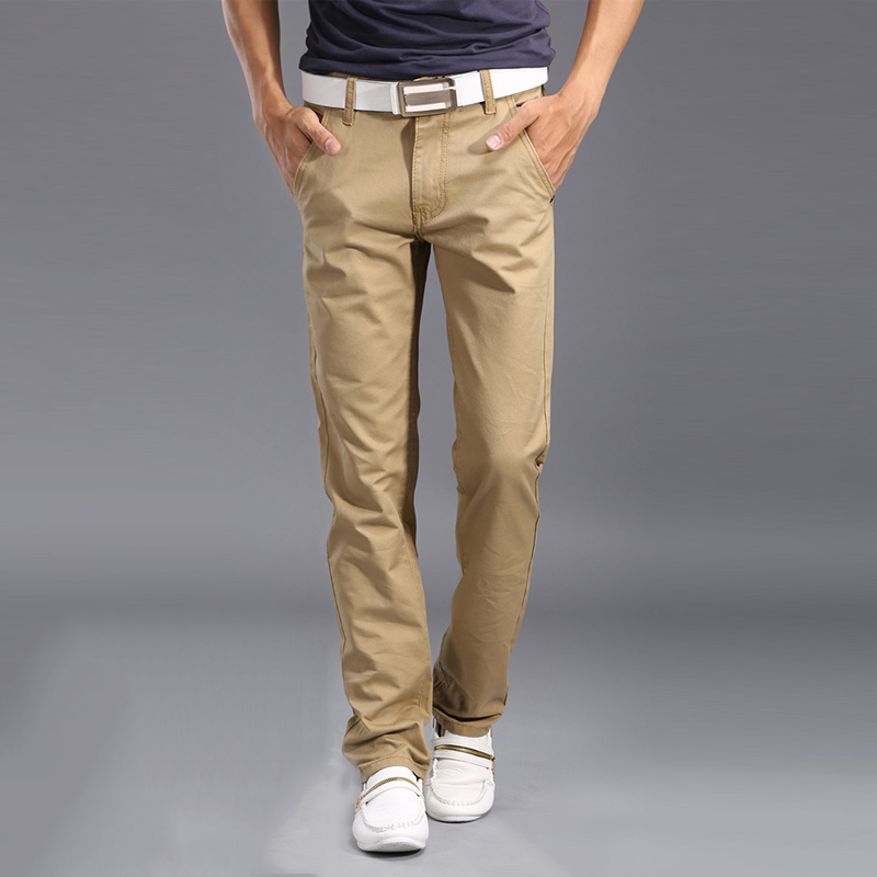 New-Fashion-Mens-Straight-Cargo-Pants-Chinos-Men-Casual-Slim-Fit-Spring-Army-Green-Trousers