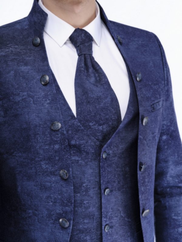 modrý barokový oblek