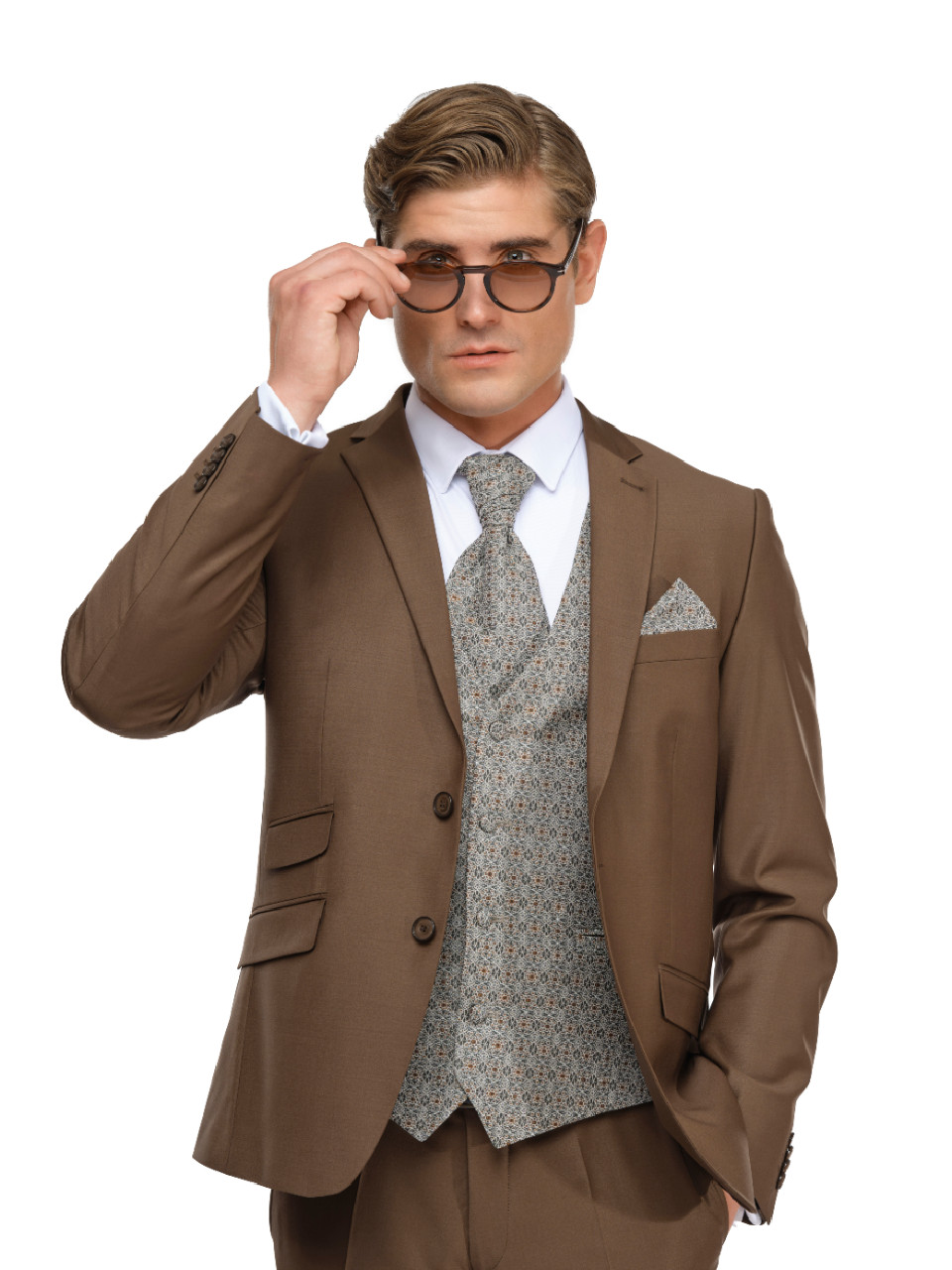 Obleky Carl Gustav – hnedý oblek