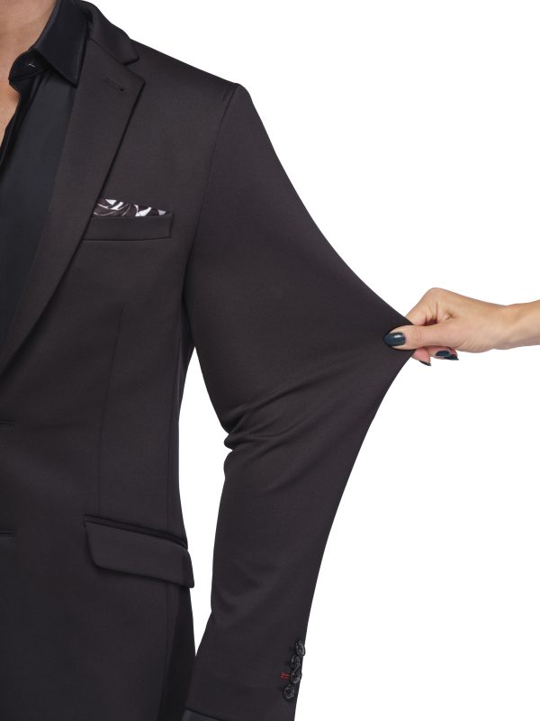Obleky Carl Gustav – čierny stretchový oblek