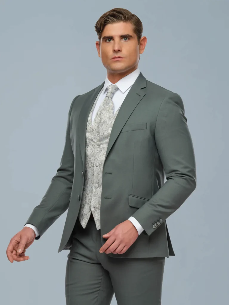 Pánska vesta Floral Grey