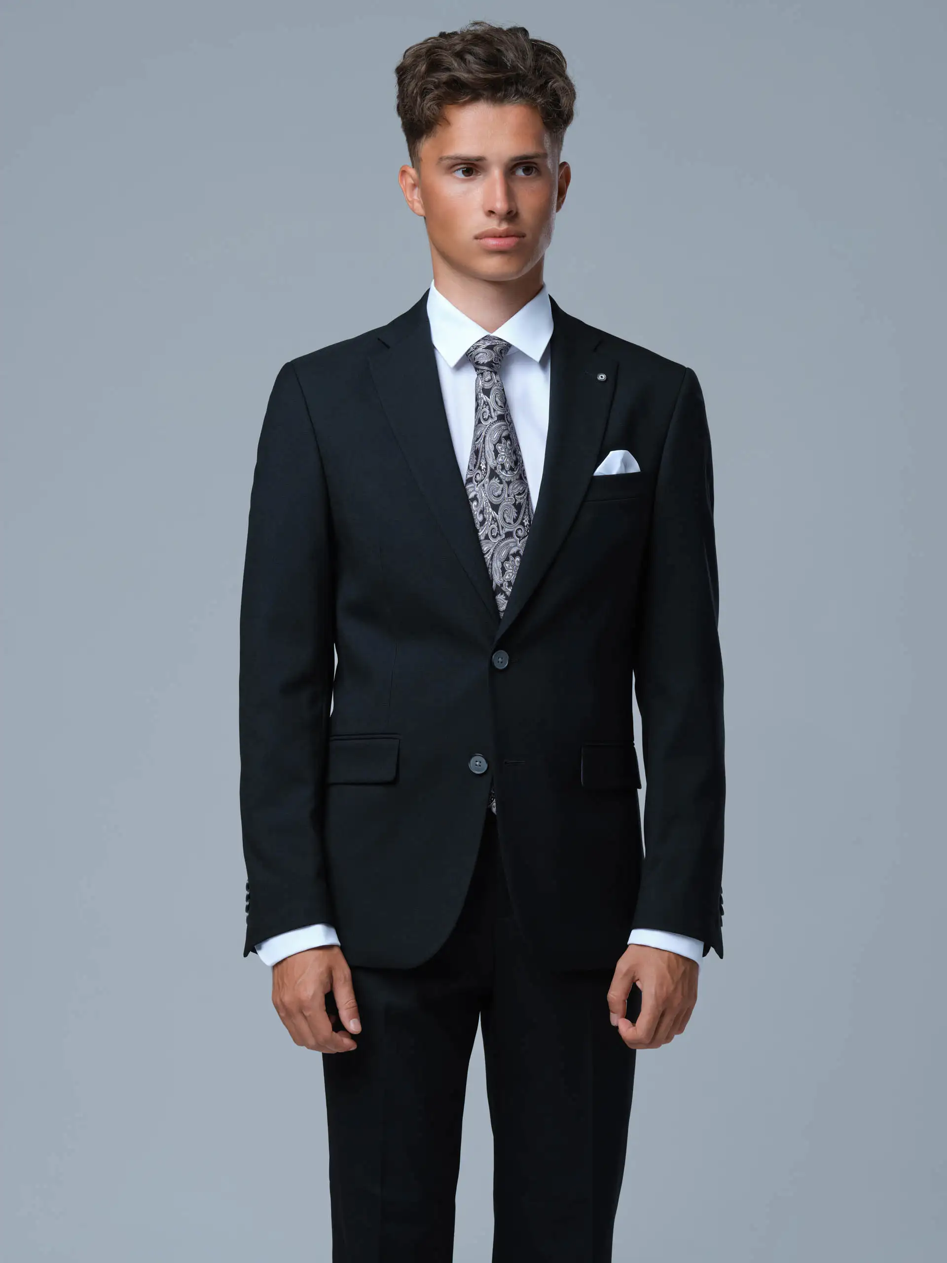 Pánsky čierny elegantný oblek Onyx