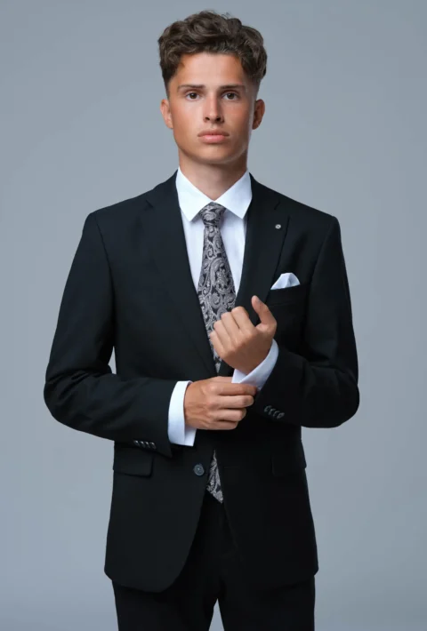 Pánsky čierny elegantný oblek Onyx