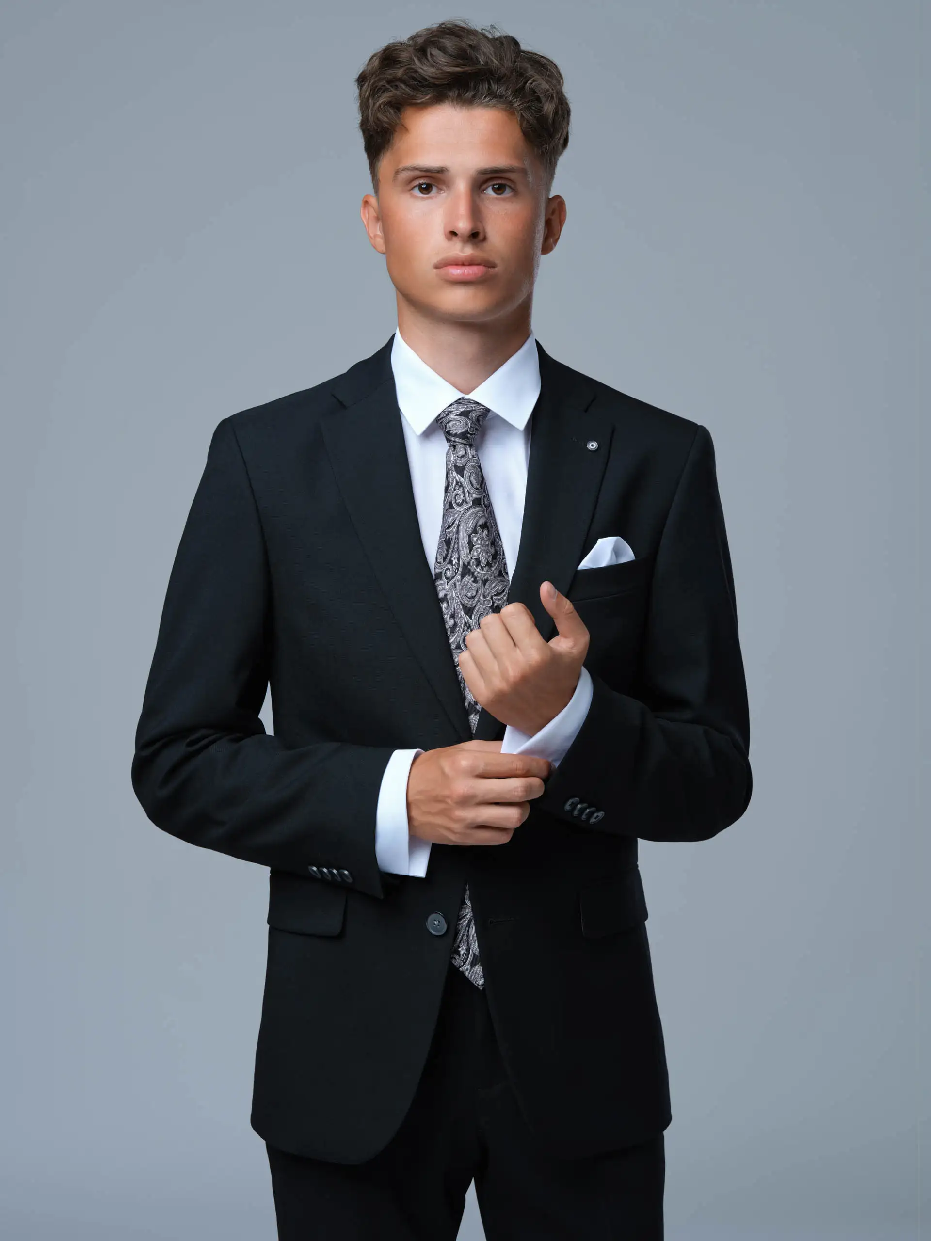 Pánsky čierny elegantný oblek Onyx