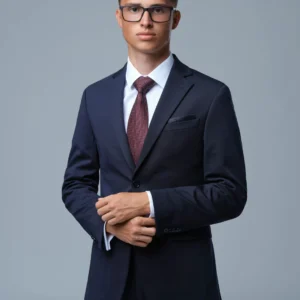 Pánsky tmavomodrý moderný oblek Fortis